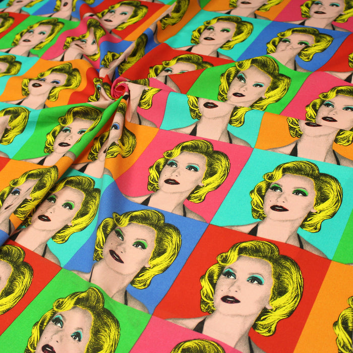 Tissu de coton demi-natté POP ART ANDY WARHOL - OEKO-TEX®