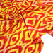 Tissu coton demi natté IKAT INDIEN imprimé traditionnel : bleu/vert ou rouge/jaune - MADE IN INDIA - TissusPapi.com