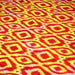 Tissu coton demi natté IKAT INDIEN imprimé traditionnel : bleu/vert ou rouge/jaune - MADE IN INDIA - TissusPapi.com