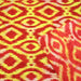 Tissu coton demi natté IKAT INDIEN imprimé traditionnel : bleu/vert ou rouge/jaune - MADE IN INDIA - TissusPapi.com