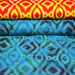 Tissu coton demi natté IKAT INDIEN imprimé traditionnel : bleu/vert ou rouge/jaune - MADE IN INDIA - TissusPapi.com
