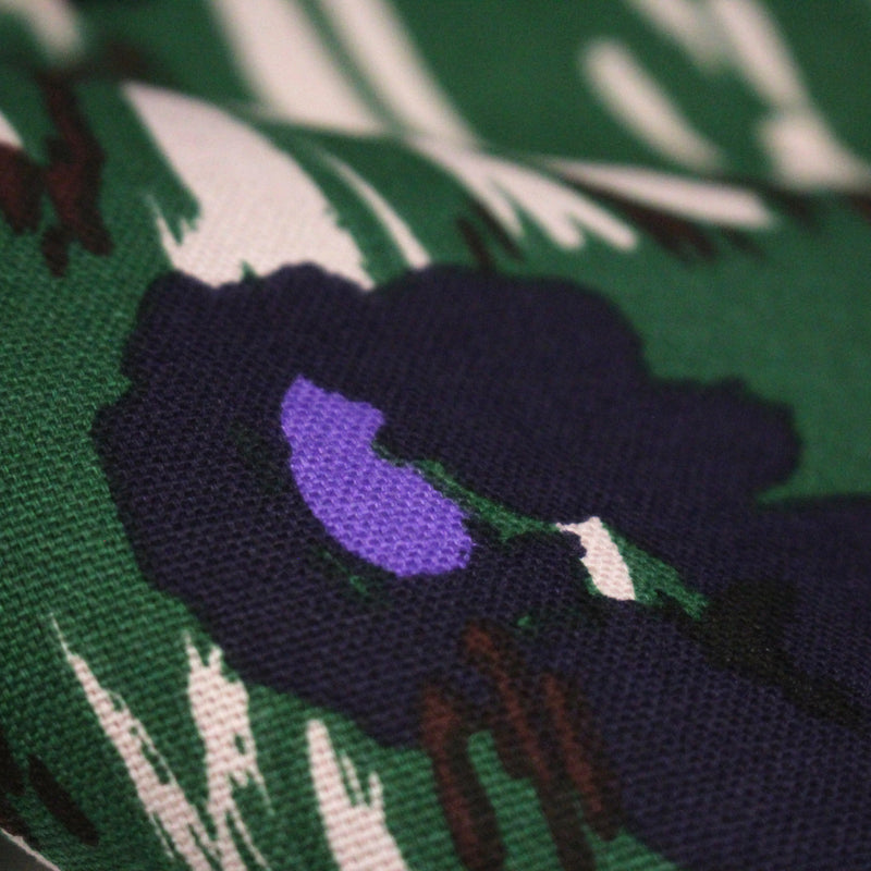 Tissu coton demi - natté SEVENTIES, fleuri vert violet - OEKO - TEX STANDARD 100 - TissusPapi.com