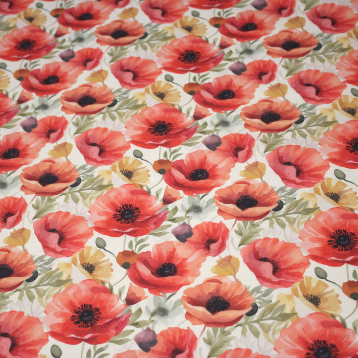 Tissu cotonnade les coquelicots - COLLECTION FLORALE - OEKO-TEX