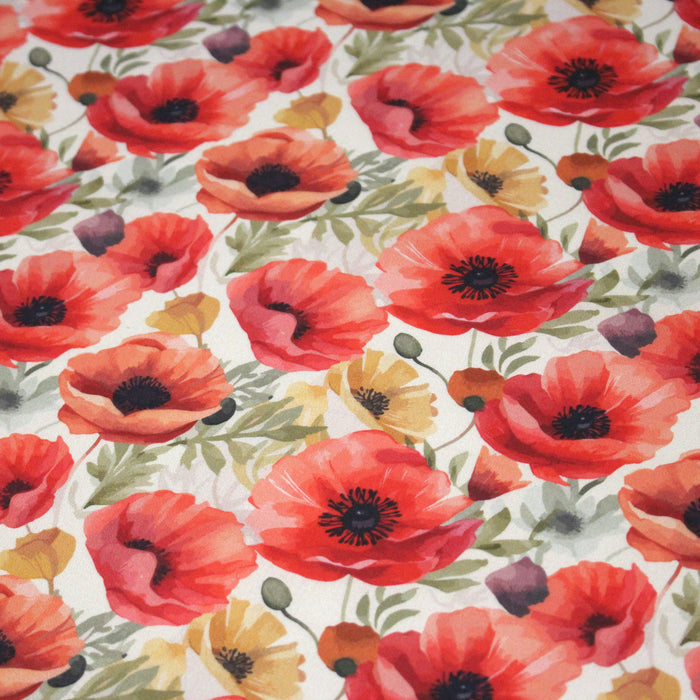 Tissu cotonnade les coquelicots - COLLECTION FLORALE - OEKO-TEX