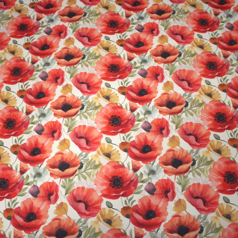 Tissu cotonnade les coquelicots - COLLECTION FLORALE - OEKO - TEX - TissusPapi.com