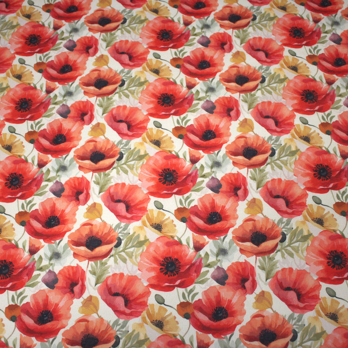 Tissu cotonnade les coquelicots - COLLECTION FLORALE - OEKO-TEX