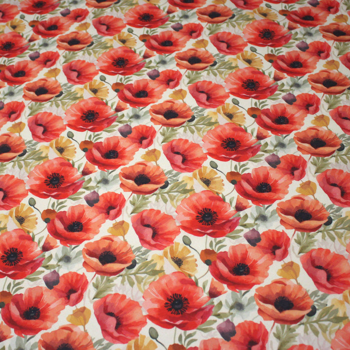 Tissu cotonnade les coquelicots - COLLECTION FLORALE - OEKO-TEX