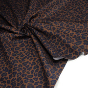 Tissu gabardine de coton LEOPARD tons marron chocolat - OEKO - TEX - TissusPapi.com
