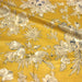 Tissu coton fin imprimé INDIENNES, jaune safran aux fleurs bleues et écrues, esprit Toile de Jouy - TissusPapi.com