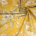 Tissu coton fin imprimé INDIENNES, jaune safran aux fleurs bleues et écrues, esprit Toile de Jouy - TissusPapi.com