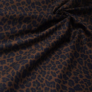 Tissu gabardine de coton LEOPARD tons marron chocolat - OEKO - TEX - TissusPapi.com