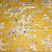 Tissu coton fin imprimé INDIENNES, jaune safran aux fleurs bleues et écrues, esprit Toile de Jouy - TissusPapi.com