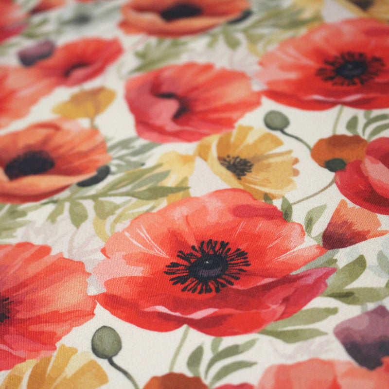 Tissu cotonnade les coquelicots - COLLECTION FLORALE - OEKO - TEX - TissusPapi.com