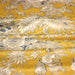 Tissu coton fin imprimé INDIENNES, jaune safran aux fleurs bleues et écrues, esprit Toile de Jouy - TissusPapi.com