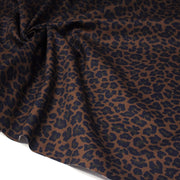 Tissu gabardine de coton LEOPARD tons marron chocolat - OEKO - TEX - TissusPapi.com