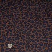 Tissu gabardine de coton LEOPARD tons marron chocolat - OEKO - TEX - TissusPapi.com
