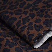 Tissu gabardine de coton LEOPARD tons marron chocolat - OEKO - TEX - TissusPapi.com