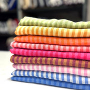 Tissu double gaze coton RAYURES recto verso : nombreuses couleurs ! OEKO - TEX - TissusPapi.com