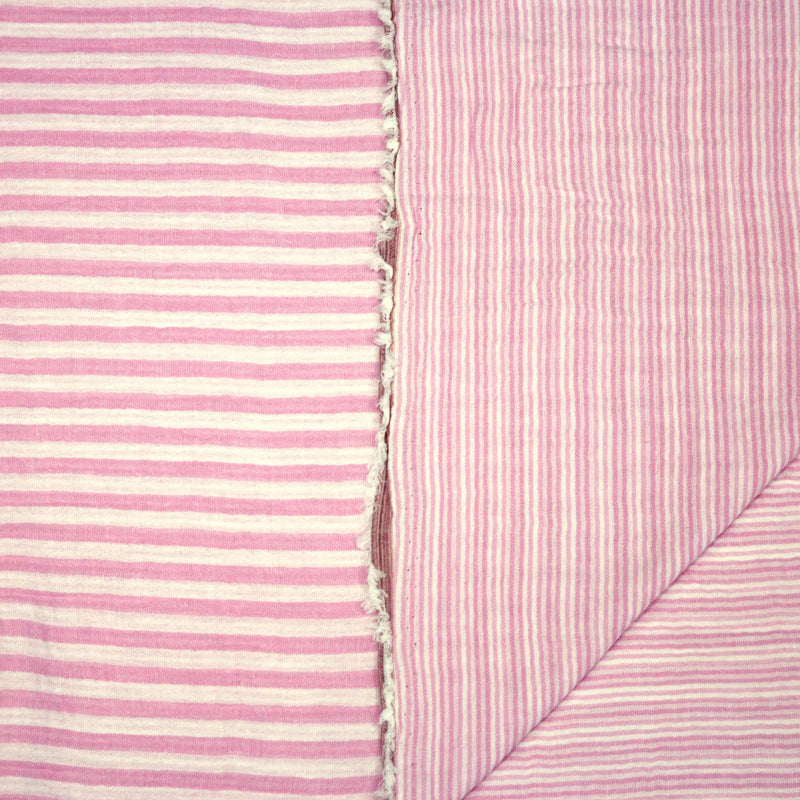 Tissu double gaze coton rayée recto verso : nombreuses couleurs ! OEKO - TEX - TissusPapi.com