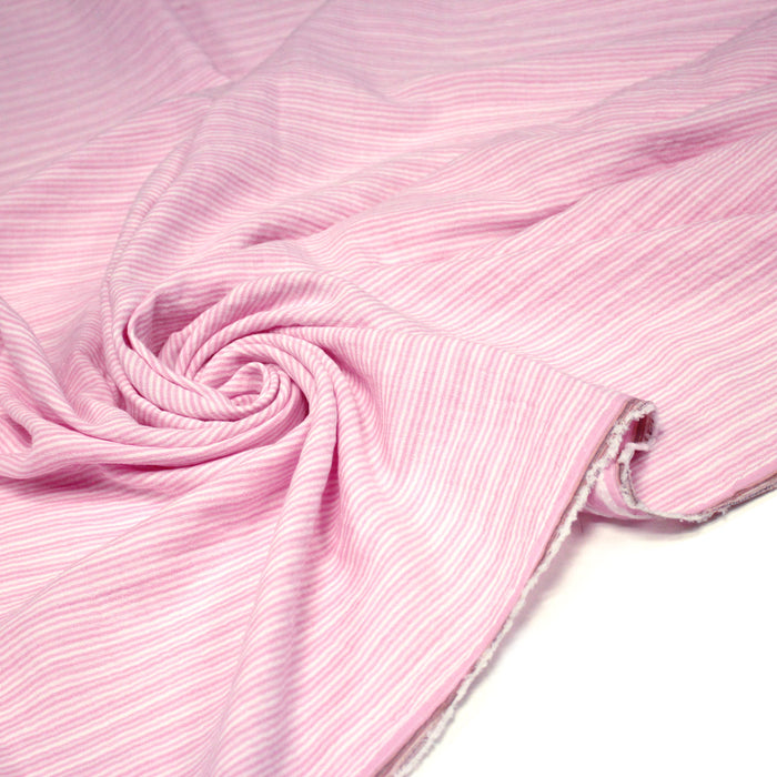 Tissu double gaze coton rayée recto verso : nombreuses couleurs ! OEKO-TEX