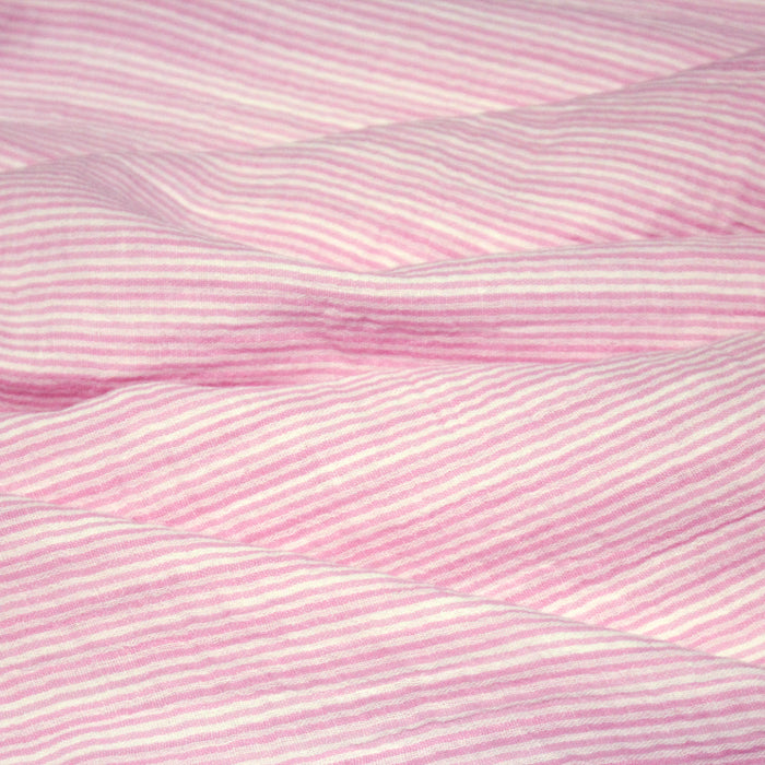 Tissu double gaze coton rayée recto verso : nombreuses couleurs ! OEKO-TEX