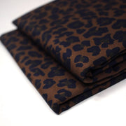 Tissu gabardine de coton LEOPARD tons marron chocolat - OEKO - TEX - TissusPapi.com