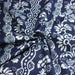 Tissu coton fin imprimé INDIENNES, bleu aux fleurs, frises et motifs géométriques bleu ciel et blancs - TissusPapi.com