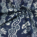 Tissu coton fin imprimé INDIENNES, bleu aux fleurs, frises et motifs géométriques bleu ciel et blancs - TissusPapi.com