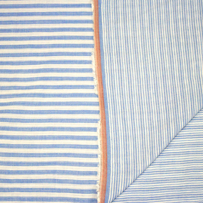 Tissu double gaze coton rayée recto verso : nombreuses couleurs ! OEKO-TEX