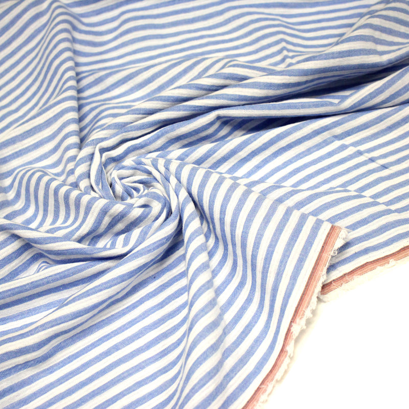 Tissu double gaze coton rayée recto verso : nombreuses couleurs ! OEKO - TEX - TissusPapi.com