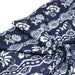 Tissu coton fin imprimé INDIENNES, bleu aux fleurs, frises et motifs géométriques bleu ciel et blancs - TissusPapi.com