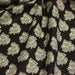 Tissu coton fin imprimé INDIENNES, noir aux fleurs tradtionnelles écrues - TissusPapi.com