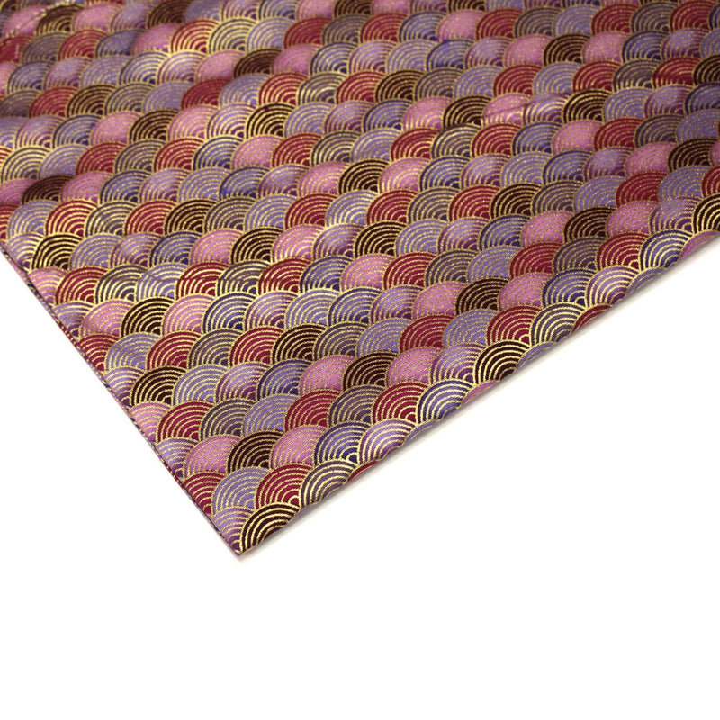 Tissu cotonnade motif vagues japonaises Seigaiha dorées : nombreuses couleurs - COLLECTION JAPON DORÉ - TissusPapi.com