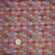 Tissu cotonnade motif vagues japonaises Seigaiha dorées : nombreuses couleurs - COLLECTION JAPON DORÉ - TissusPapi.com