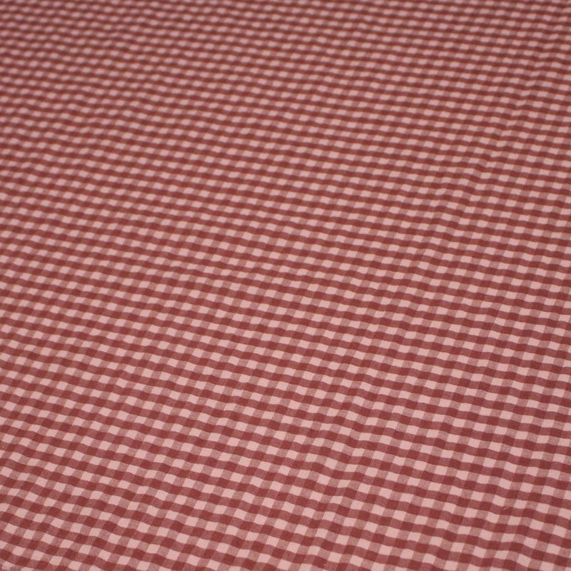 Tissu seersucker coton Vichy rose & prune - STANDARD 100 OEKO - TEX - TissusPapi.com