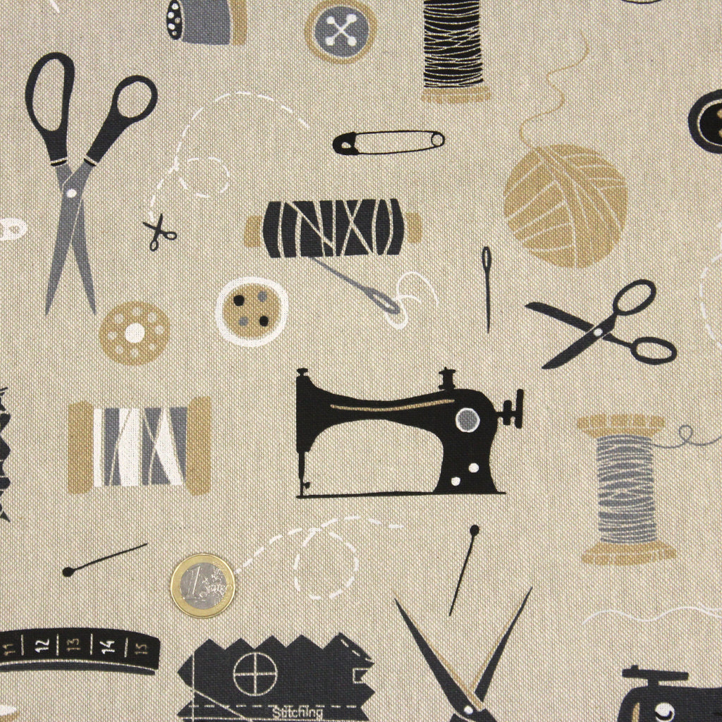 Tissu toile sewing aspect lin motif machine à coudre et couture