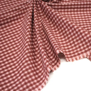 Tissu seersucker coton Vichy rose & prune - STANDARD 100 OEKO - TEX - TissusPapi.com