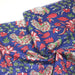 Tissu coton fin imprimé INDIENNES, bleu roi aux fleurs traditionnelles rouge magenta, vertes et écrues - TissusPapi.com