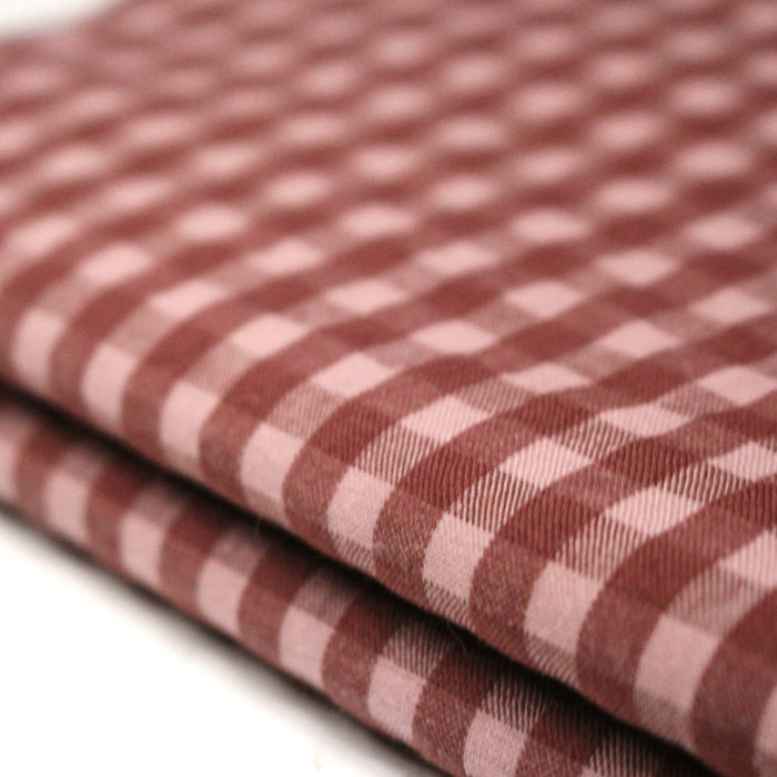 Tissu seersucker coton Vichy rose & prune - STANDARD 100 OEKO-TEX