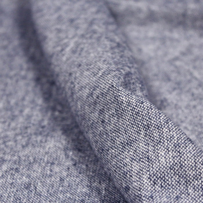 Tissu lainage faux-uni tweed bleu - Fabrication italienne