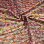 Tissu cotonnade motif vagues japonaises Seigaiha dorées : nombreuses couleurs - COLLECTION JAPON DORÉ - TissusPapi.com