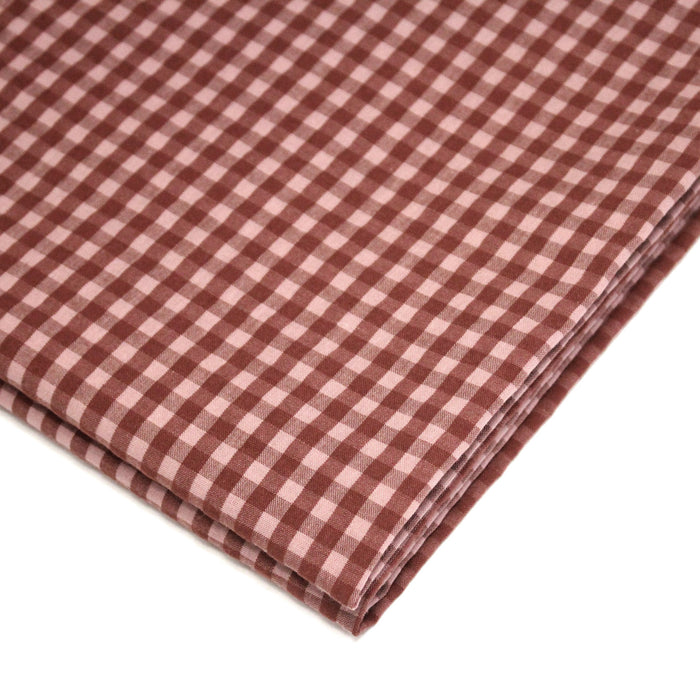 Tissu seersucker coton Vichy rose & prune - STANDARD 100 OEKO-TEX