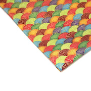Tissu cotonnade motif vagues japonaises Seigaiha dorées : nombreuses couleurs - COLLECTION JAPON DORÉ - TissusPapi.com
