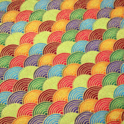 Tissu cotonnade motif vagues japonaises Seigaiha dorées : nombreuses couleurs - COLLECTION JAPON DORÉ - TissusPapi.com