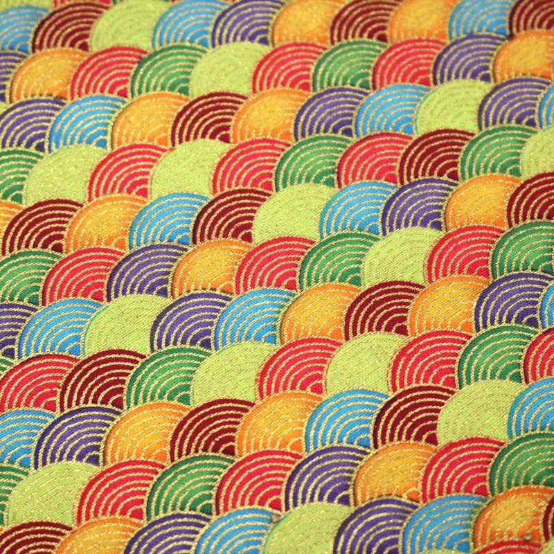 Tissu cotonnade motif vagues japonaises Seigaiha dorées : nombreuses couleurs - COLLECTION JAPON DORÉ - TissusPapi.com