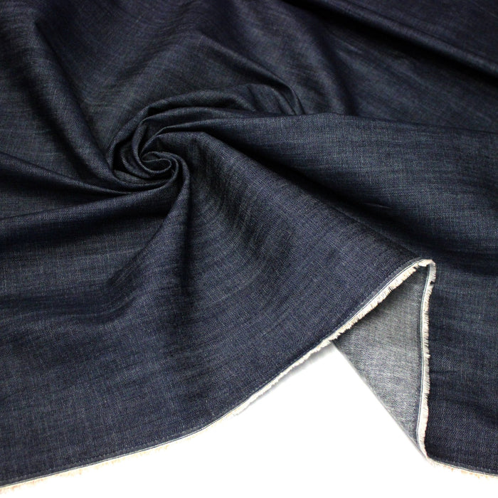 Tissu denim italien brut 100% coton bleu jean, 260gr/m2 - Fabrication italienne - TissusPapi.com