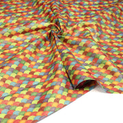 Tissu cotonnade motif vagues japonaises Seigaiha dorées : nombreuses couleurs - COLLECTION JAPON DORÉ - TissusPapi.com