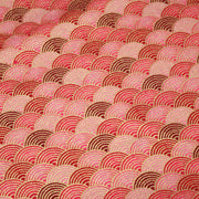 Tissu cotonnade motif vagues japonaises Seigaiha dorées : nombreuses couleurs - COLLECTION JAPON DORÉ - TissusPapi.com