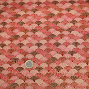 Tissu cotonnade motif vagues japonaises Seigaiha dorées : nombreuses couleurs - COLLECTION JAPON DORÉ - TissusPapi.com