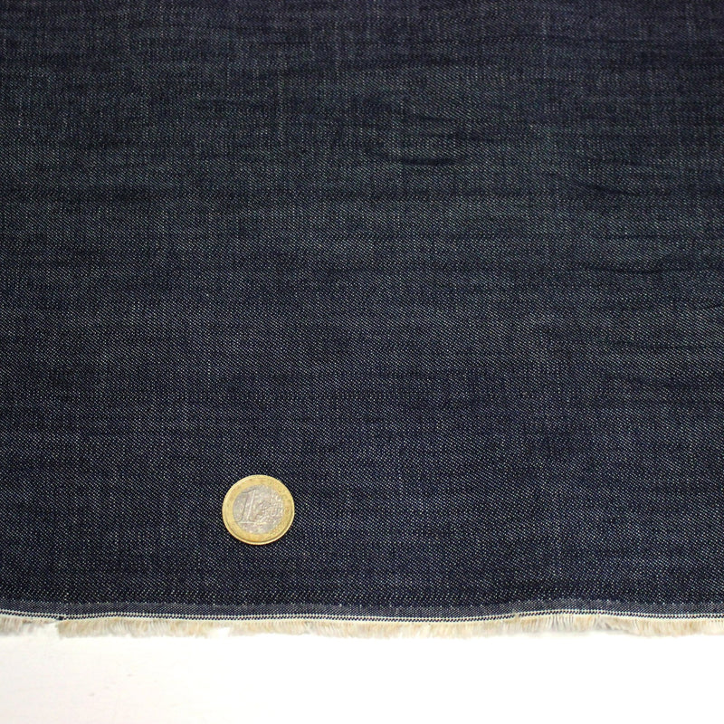 Tissu denim italien brut 100% coton bleu jean, 260gr/m2 - Fabrication italienne - TissusPapi.com